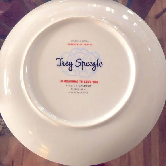😍 ANTHROPOLOGIE TREY SPEEGLE ‘PAINT BY NUMBERS’ SET OF 4 SALAD/DESERT PLATES!🌟